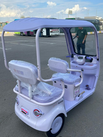 Электротрицикл пассажирский с крышей 1200W Фиолетовый