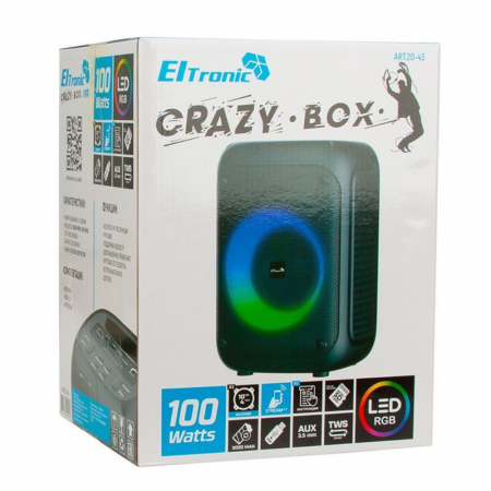 Колонка ELTRONIC 04" (20-43 CRAZY BOX 100) динамик 1шт/4" ELTRONIC с TWS