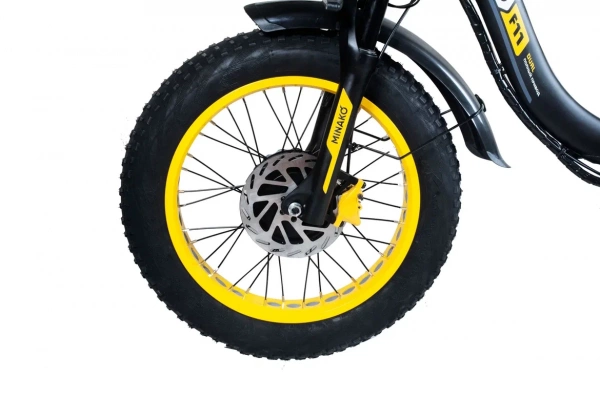 Электровелосипед Minako F11 Dual PRO полный привод (yellow)